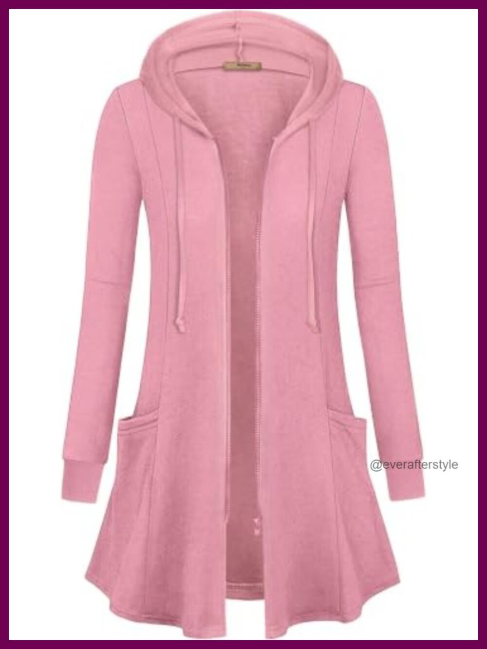 Womens Zip Up Long Hoodie Jacket Lightweight Tunic Sweatshirt Cardigan